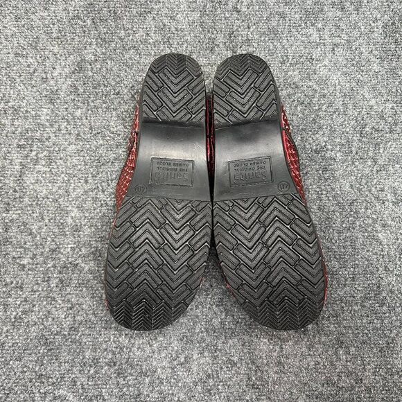 Sanita Clogs Women's SIze 9 Red Snakeskin Embossed Leather Slip On Shoe Loafers - Picture 10 of 12